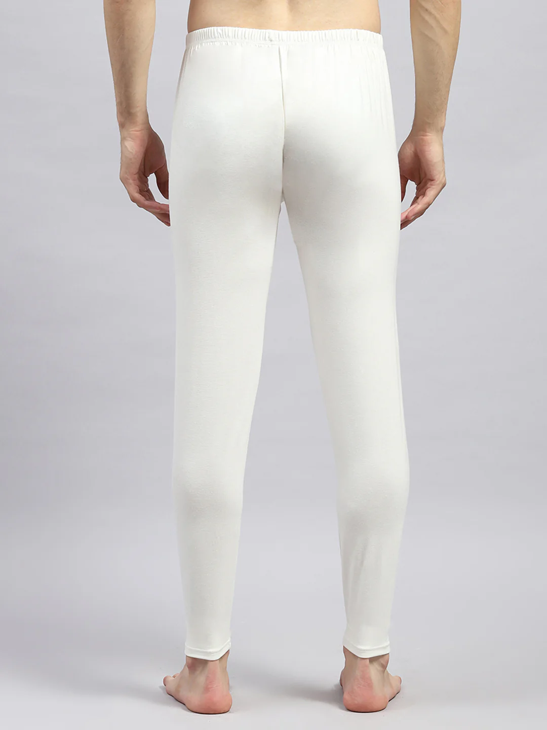 Men White Solid Regular Fit Lower - Image 5