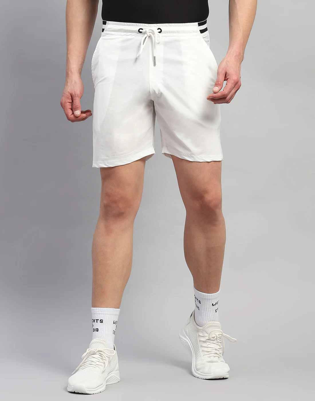 Rock.it Men White Solid Regular Fit Short - Image 3