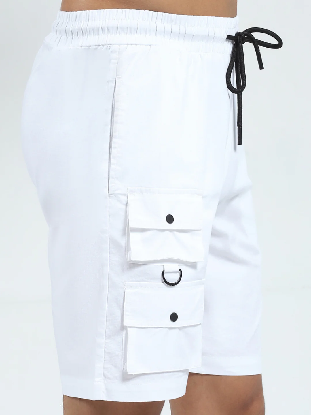 Rock.it Men White Solid Regular Fit Shorts - Image 6
