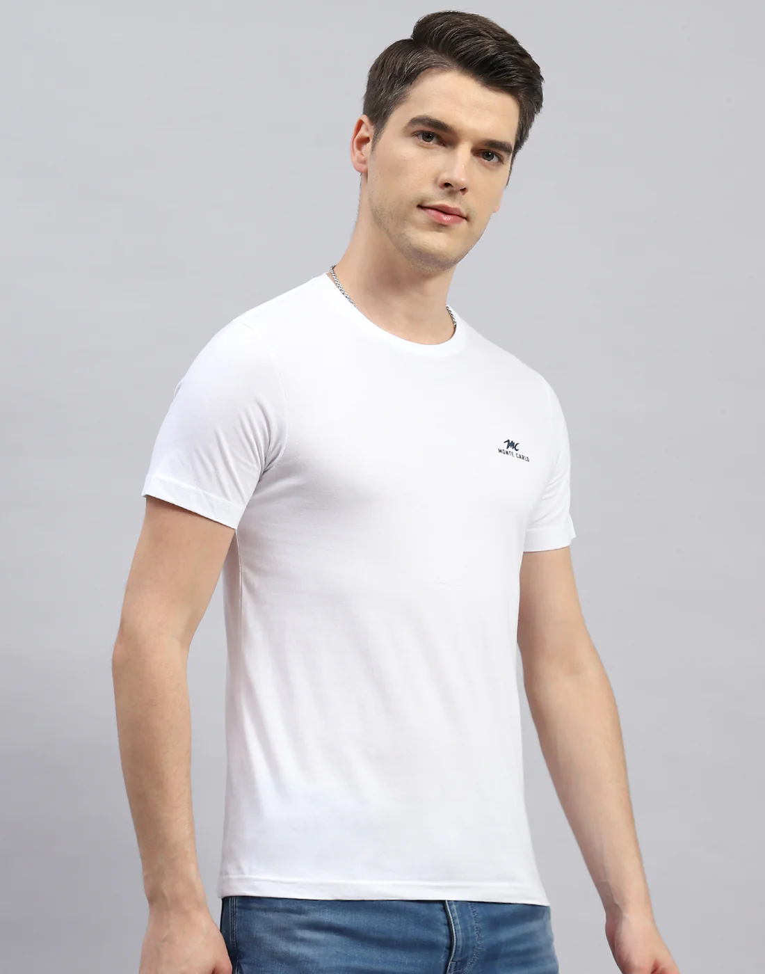 Men White Solid Round Neck Half Sleeve T-Shirt (Pack of 3) - Image 5