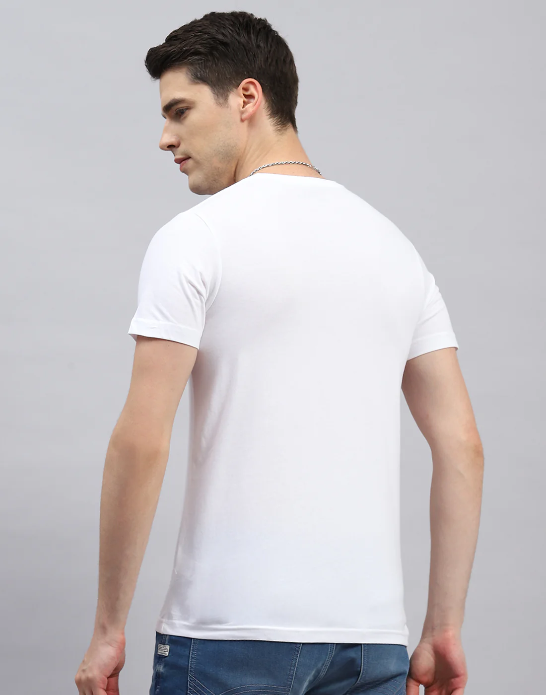 Men White Solid Round Neck Half Sleeve T-Shirt (Pack of 3) - Image 6