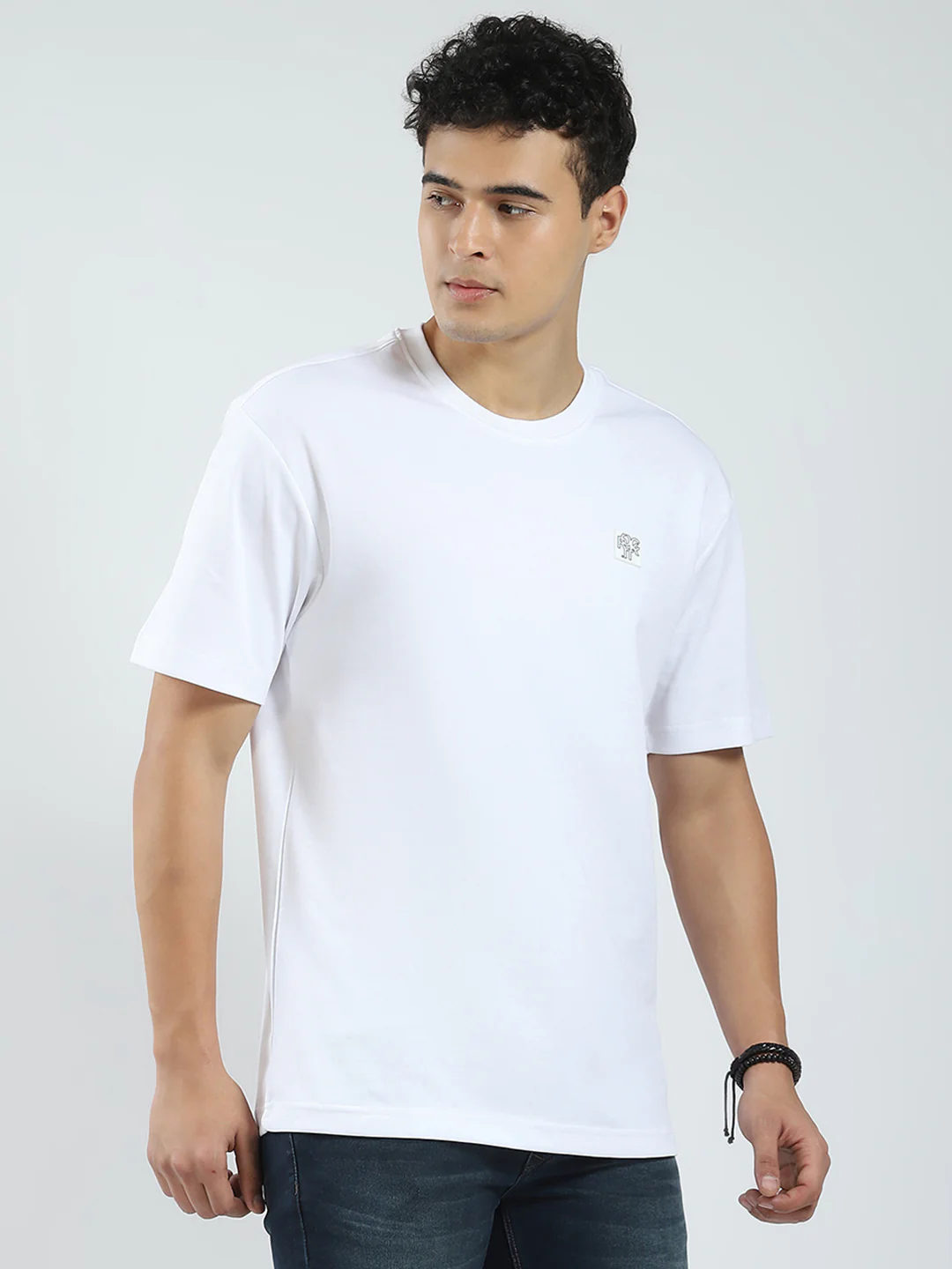 Rock.it Men White Solid Round Neck Half Sleeve T-Shirt - Image 4