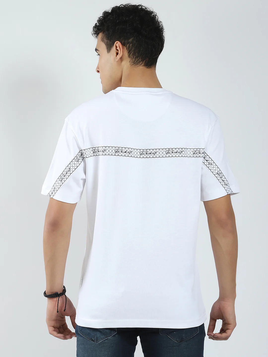 Rock.it Men White Solid Round Neck Half Sleeve T-Shirt - Image 5