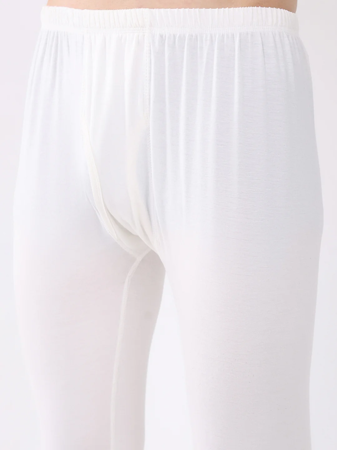 Men White Solid Thermal Lower - Image 6