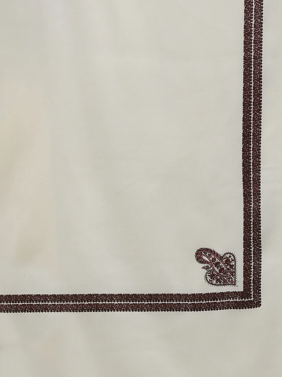Men White Solid Wool Blend Lohi Shawl - Image 7