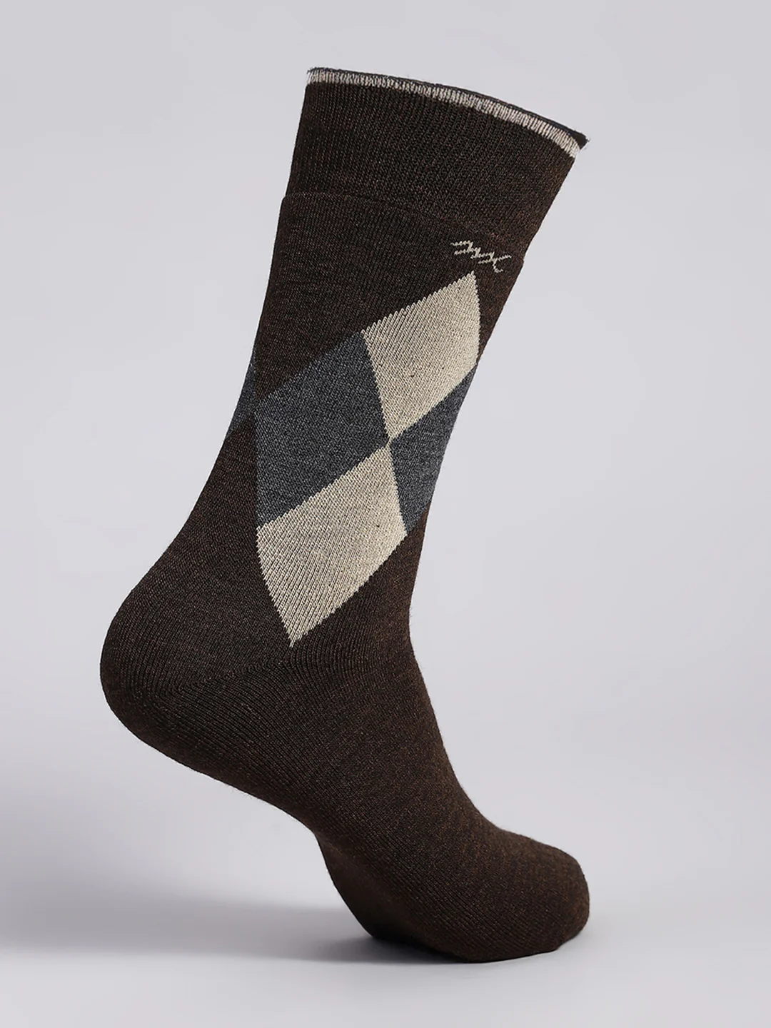 Men Wool blend Check Calf Length Socks (Pack of 2) - Image 5