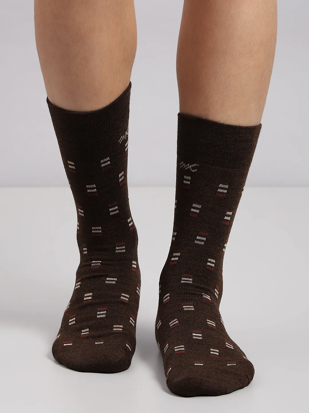 Men Wool blend Printed Mid Calf Length Socks (1 Pair) - Image 2
