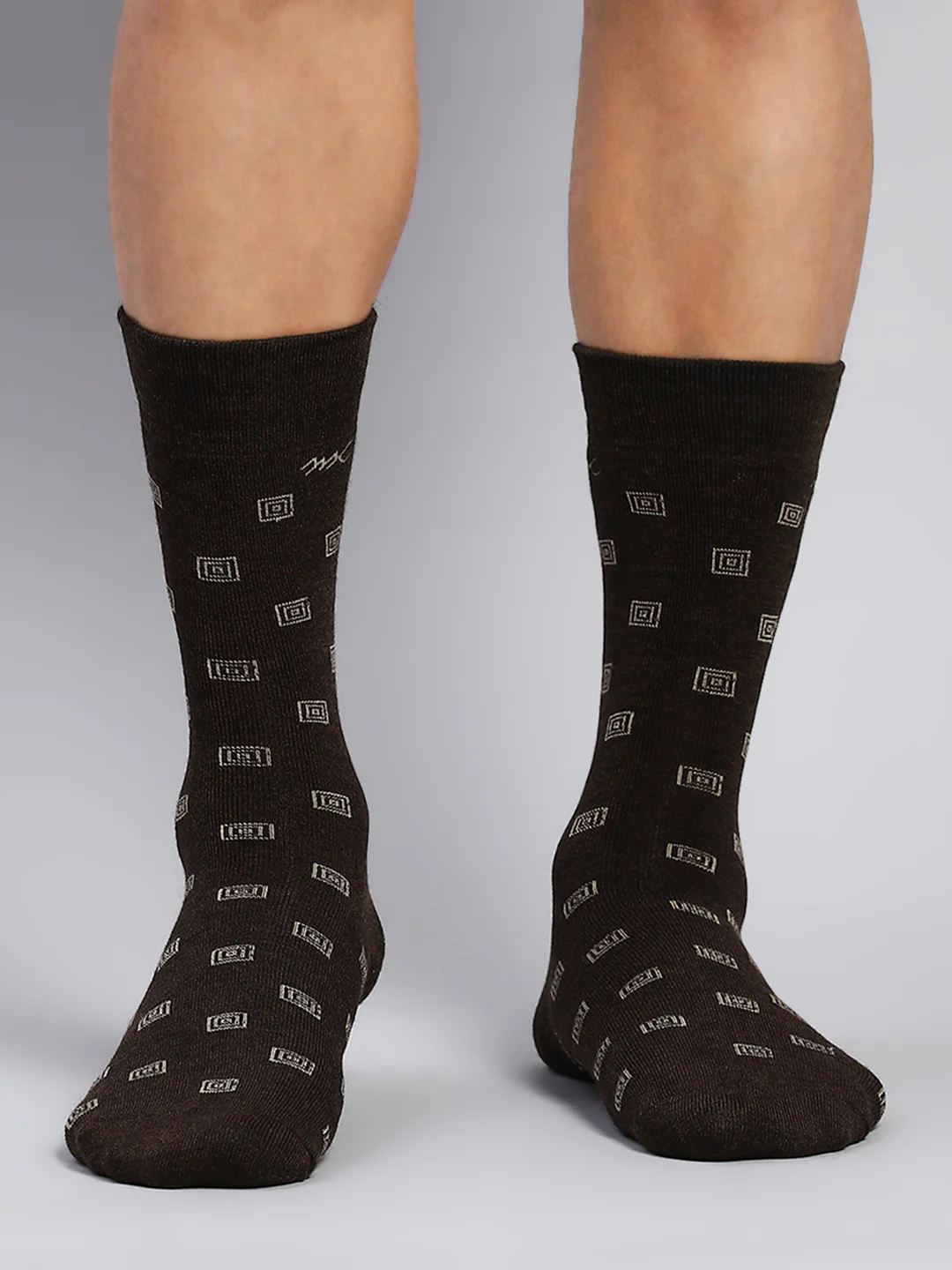 Men Wool blend Self Design Calf Length Socks (Pack of 2) - Image 2
