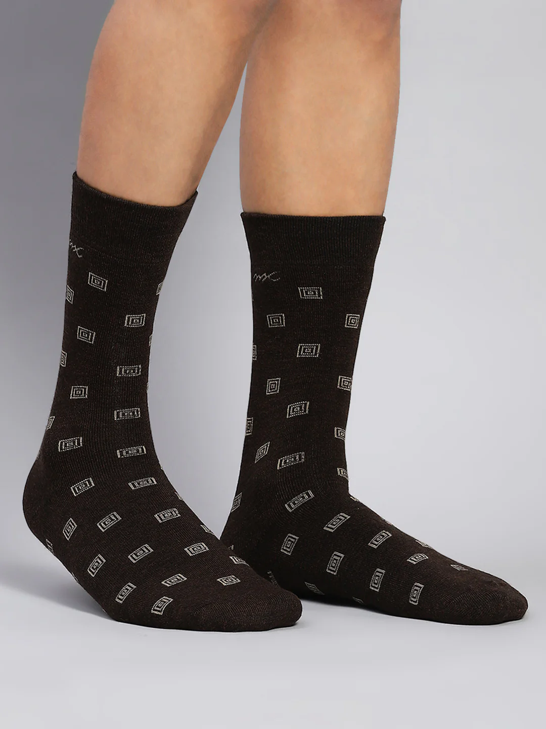 Men Wool blend Self Design Calf Length Socks (Pack of 2) - Image 3
