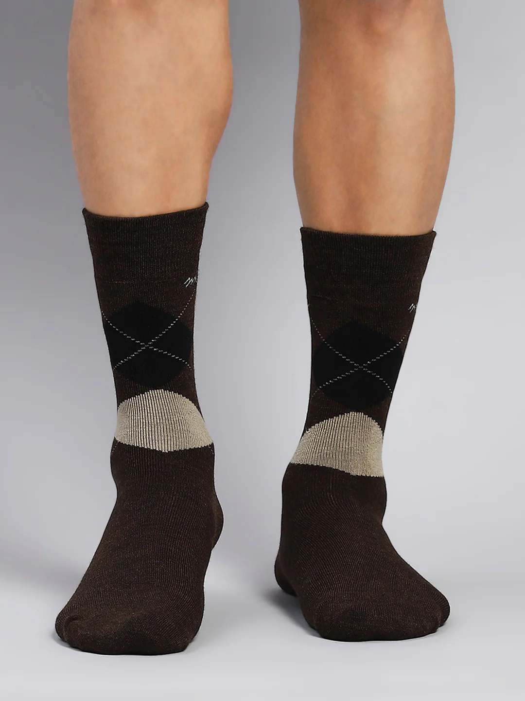 Men Wool blend Self Design Calf Length Socks (Pack of 2) - Image 6