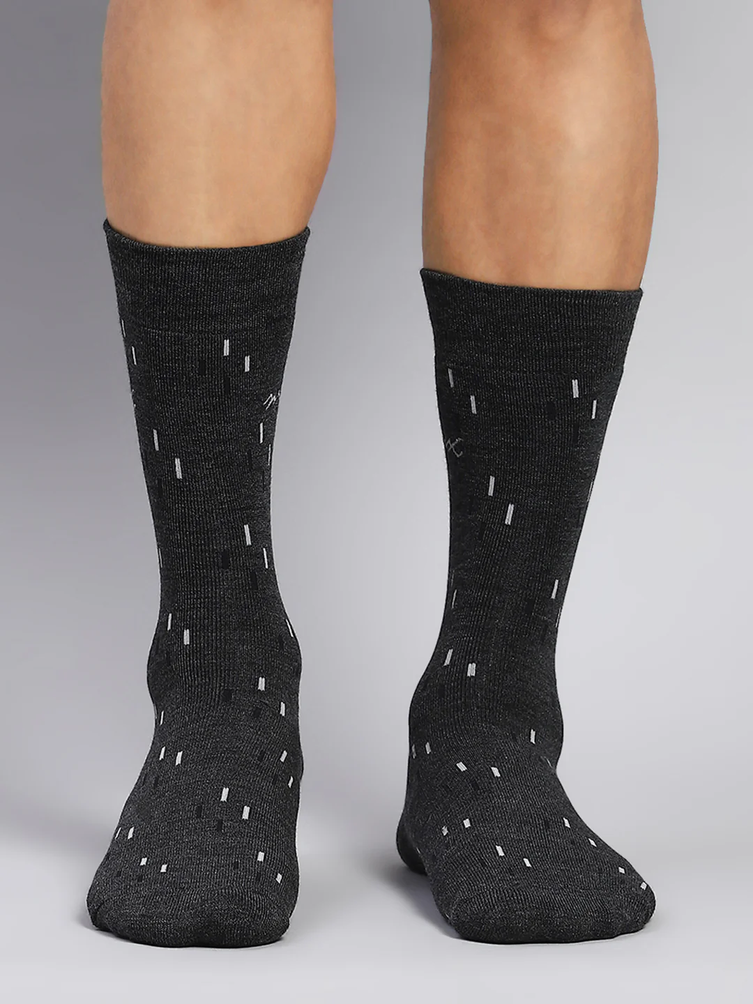 Men Wool blend Self Design Calf Length Socks (Pack of 2) - Image 2