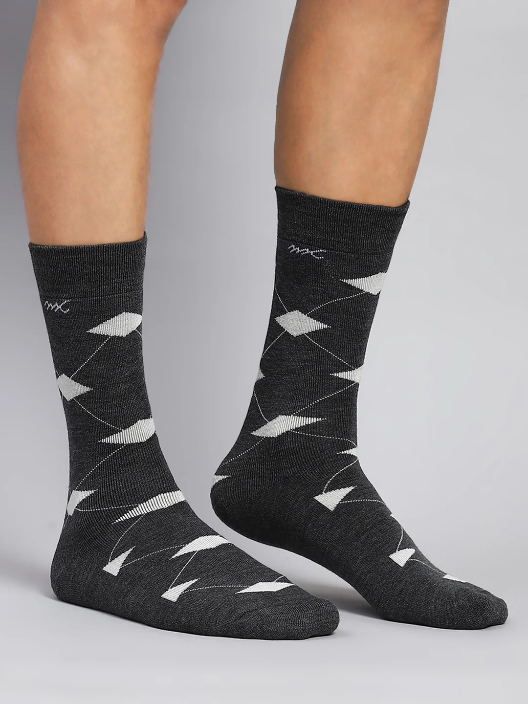 Men Wool blend Self Design Calf Length Socks (Pack of 2) - Image 3