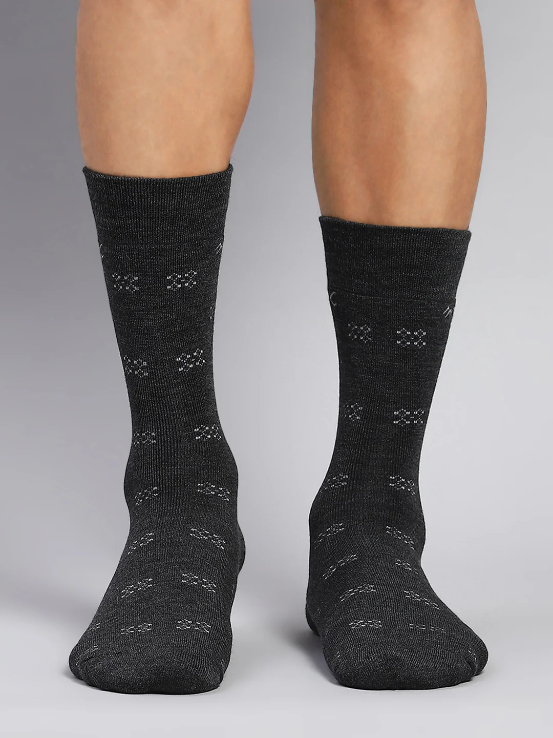 Men Wool blend Self Design Calf Length Socks (Pack of 2) - Image 6