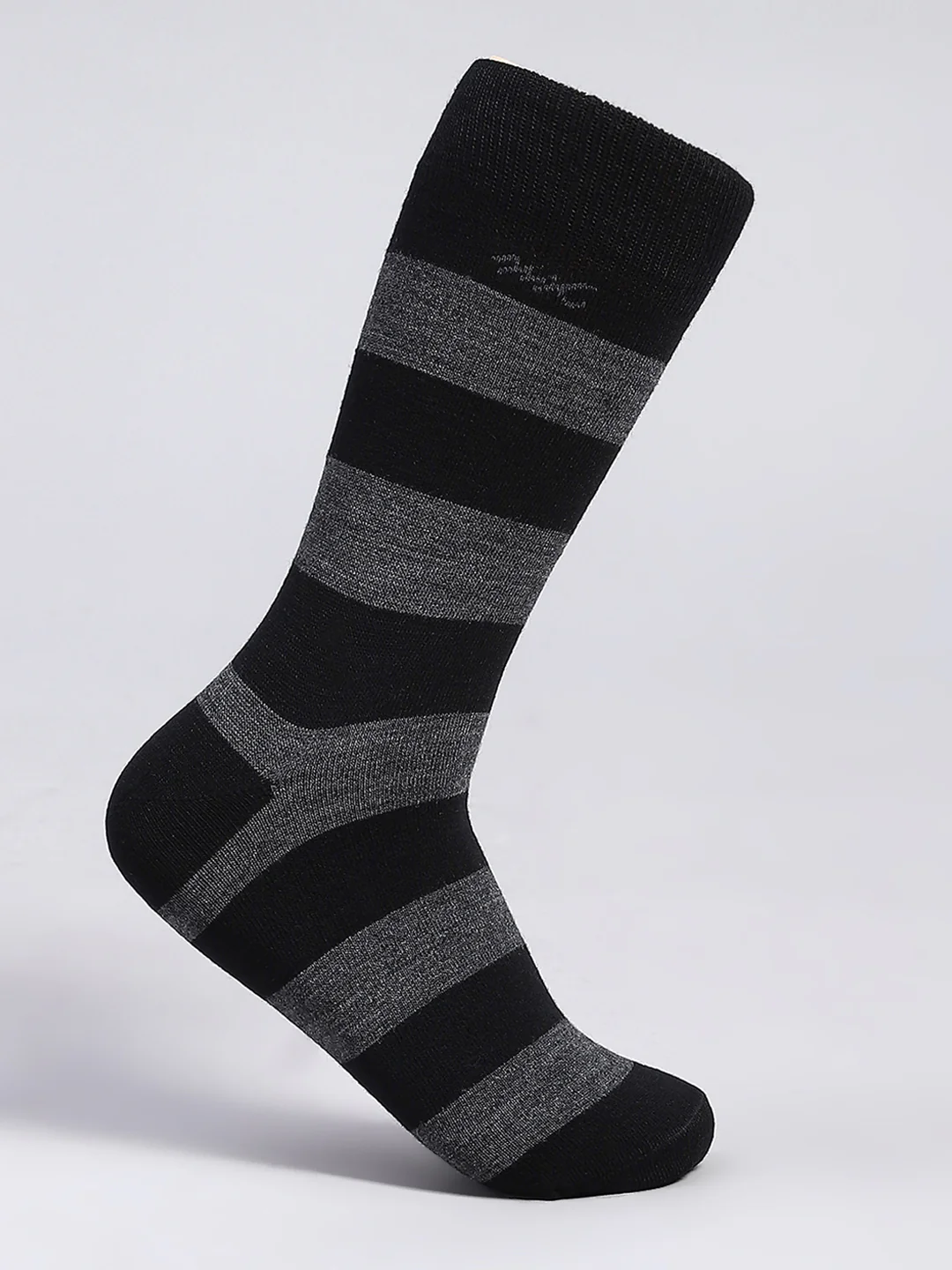 Men Wool blend Stripe Mid Calf Length Socks (1 Pair) - Image 3