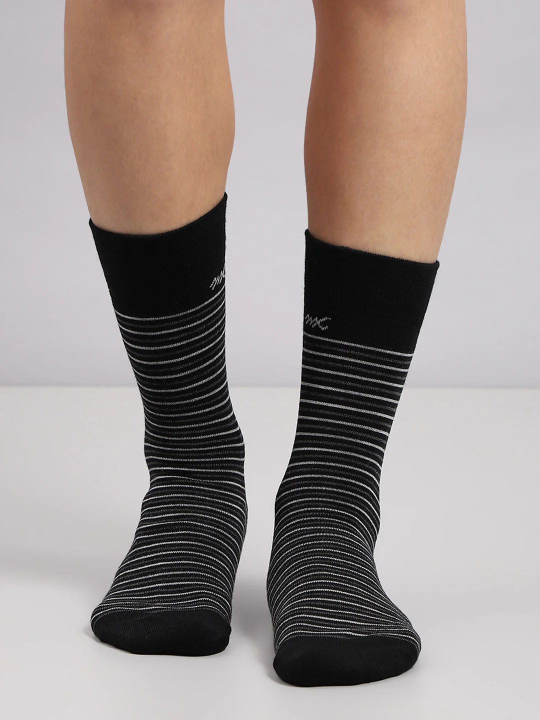 Men Wool blend Stripe Mid Calf Length Socks (1 Pair) - Image 2