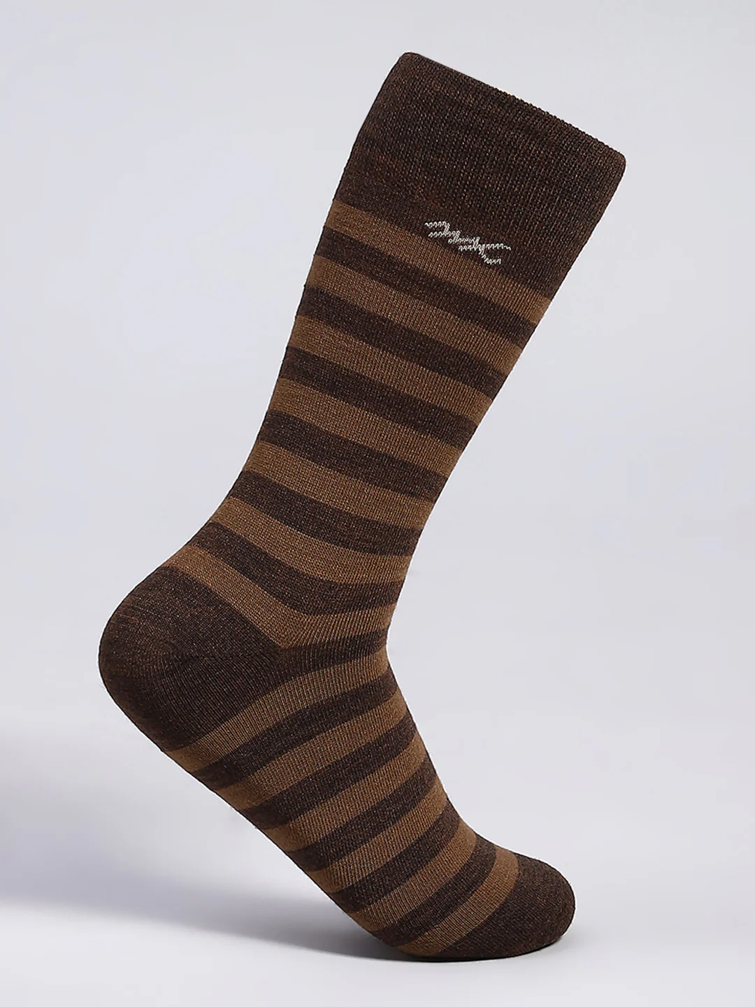 Men Wool blend Stripe Mid Calf Length Socks (1 Pair) - Image 3