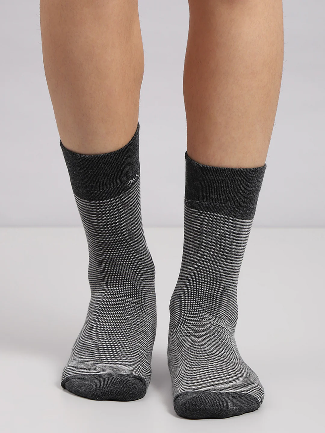 Men Wool blend Stripe Mid Calf Length Socks (1 Pair) - Image 2