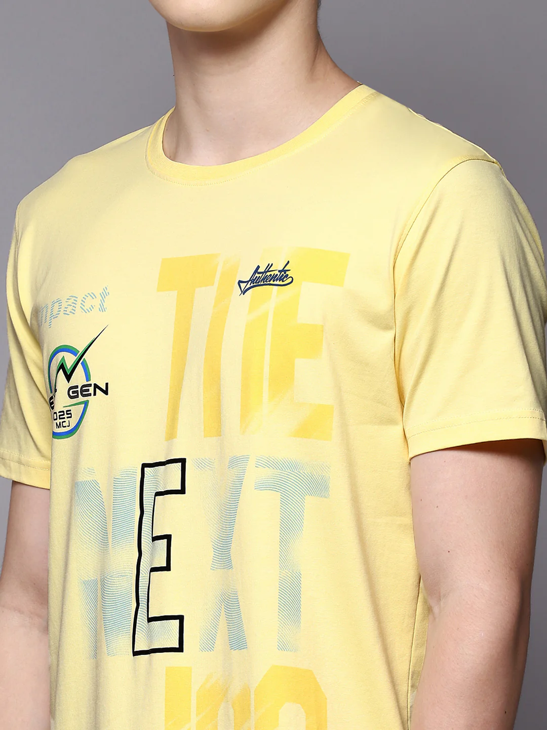 Men Yellow Printed Round Neck Half Sleeve T-Shirts - Image 6