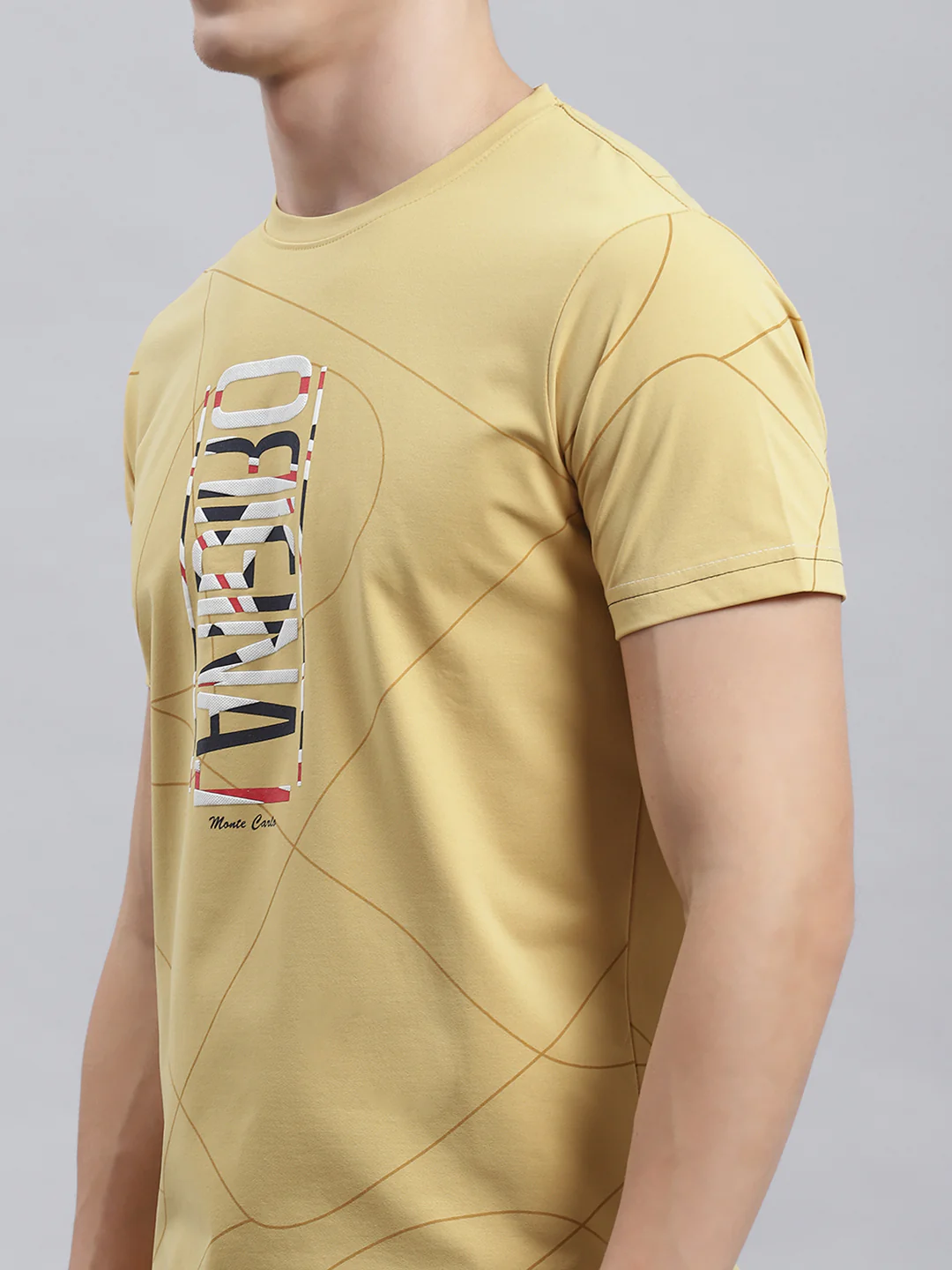Men Yellow Printed T-Shirt - Image 6