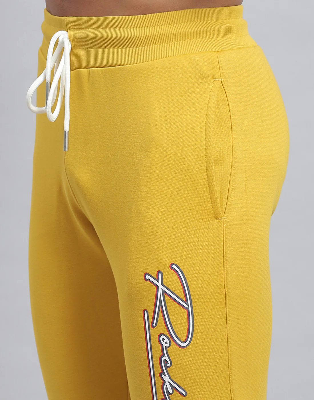 Rock.it Men Yellow Solid Hooded Full Sleeve Tracksuit - Image 8
