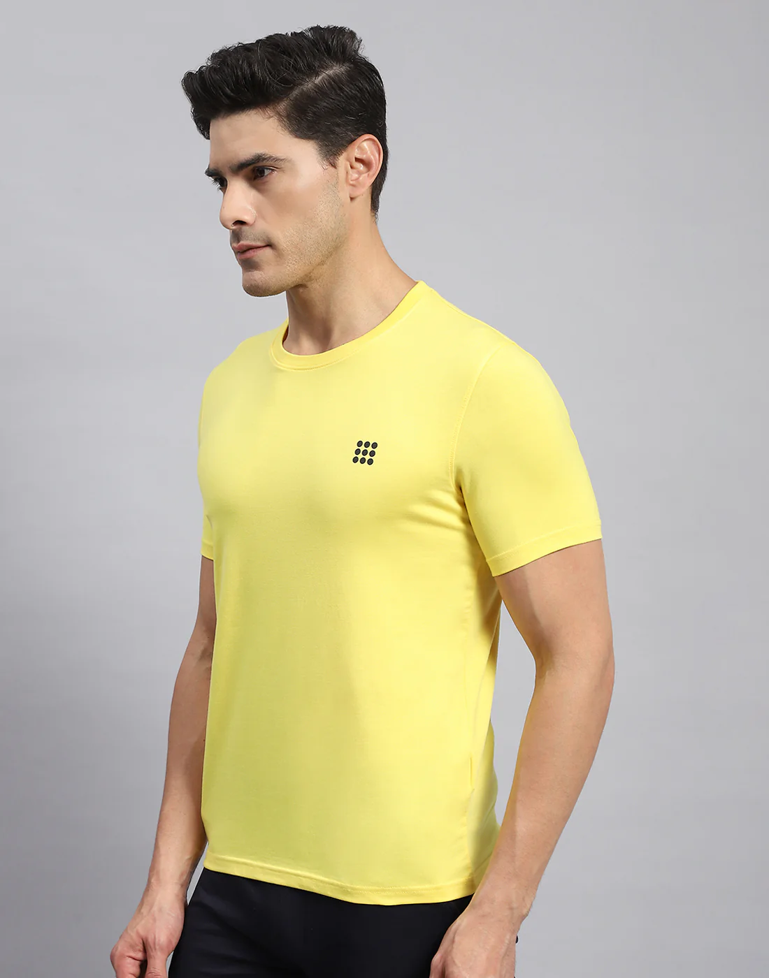 Rock.it Men Yellow Solid Round Neck Half Sleeve T-Shirt - Image 3