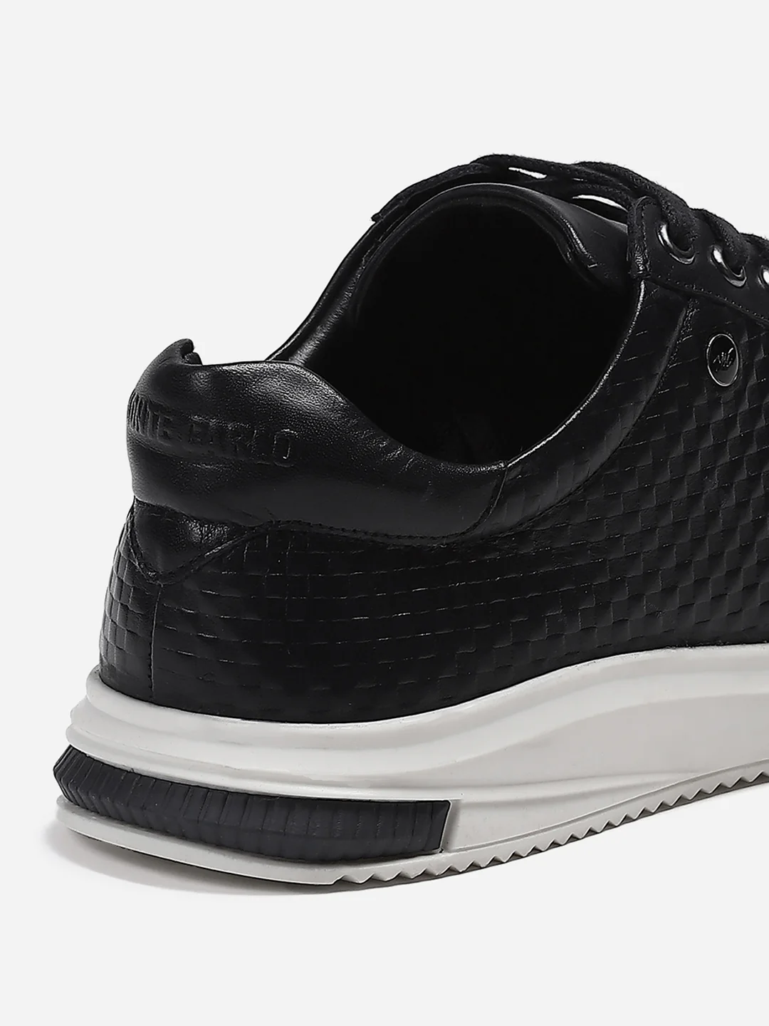 Mens Navy Blue Solid Lace Up Genuine Leather Casual Sneaker - Image 9