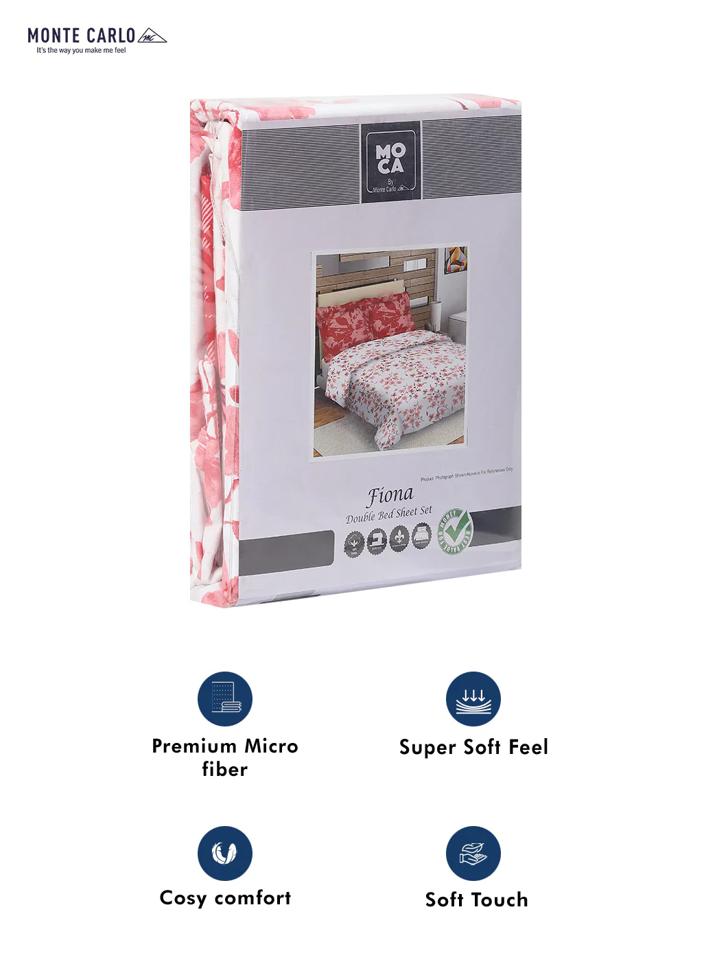 MOCA by Monte Carlo 104 GSM Cotton Double Bedsheet (2 Pcs Set) - Image 9