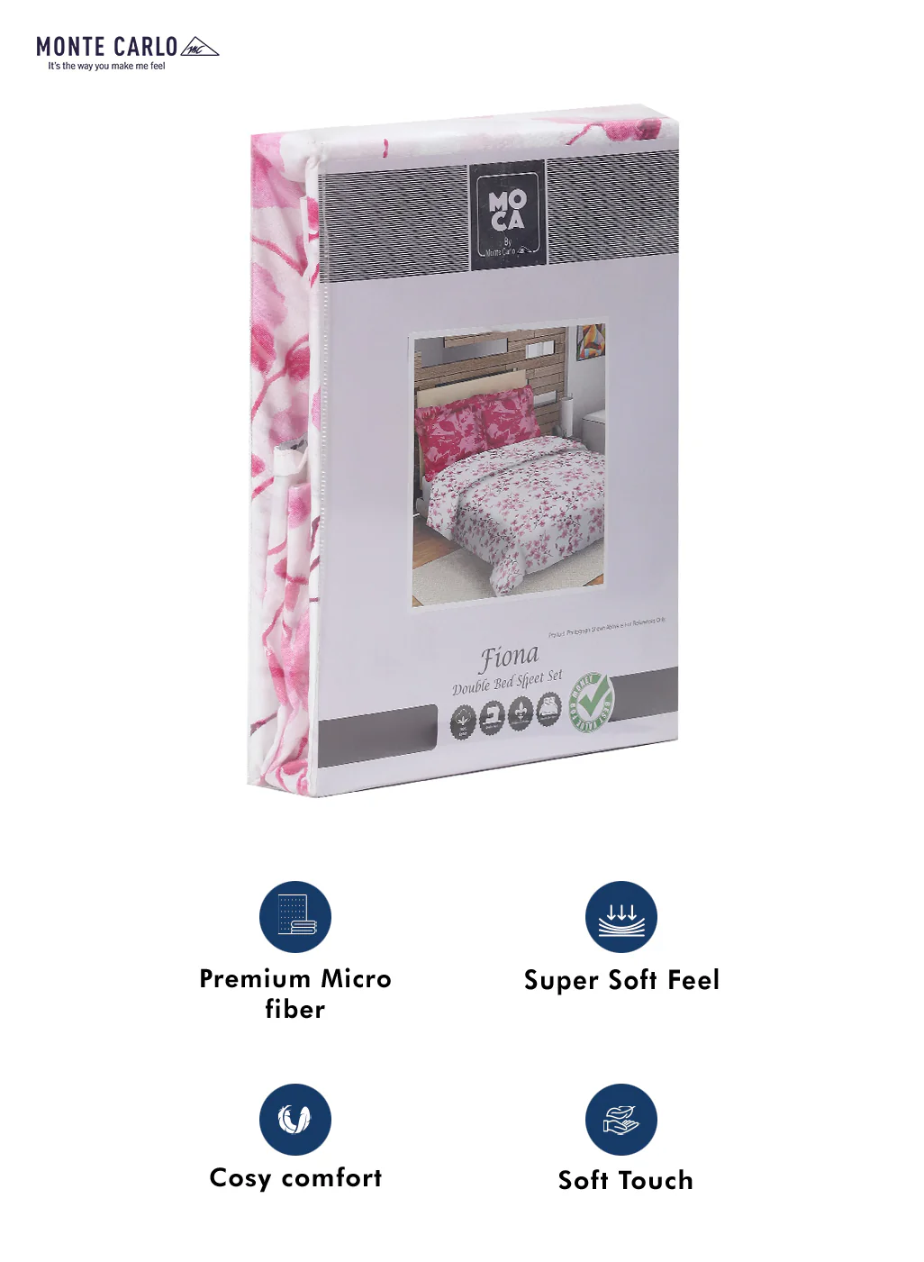 MOCA by Monte Carlo 104 GSM Cotton Double Bedsheet (2 Pcs Set) - Image 9