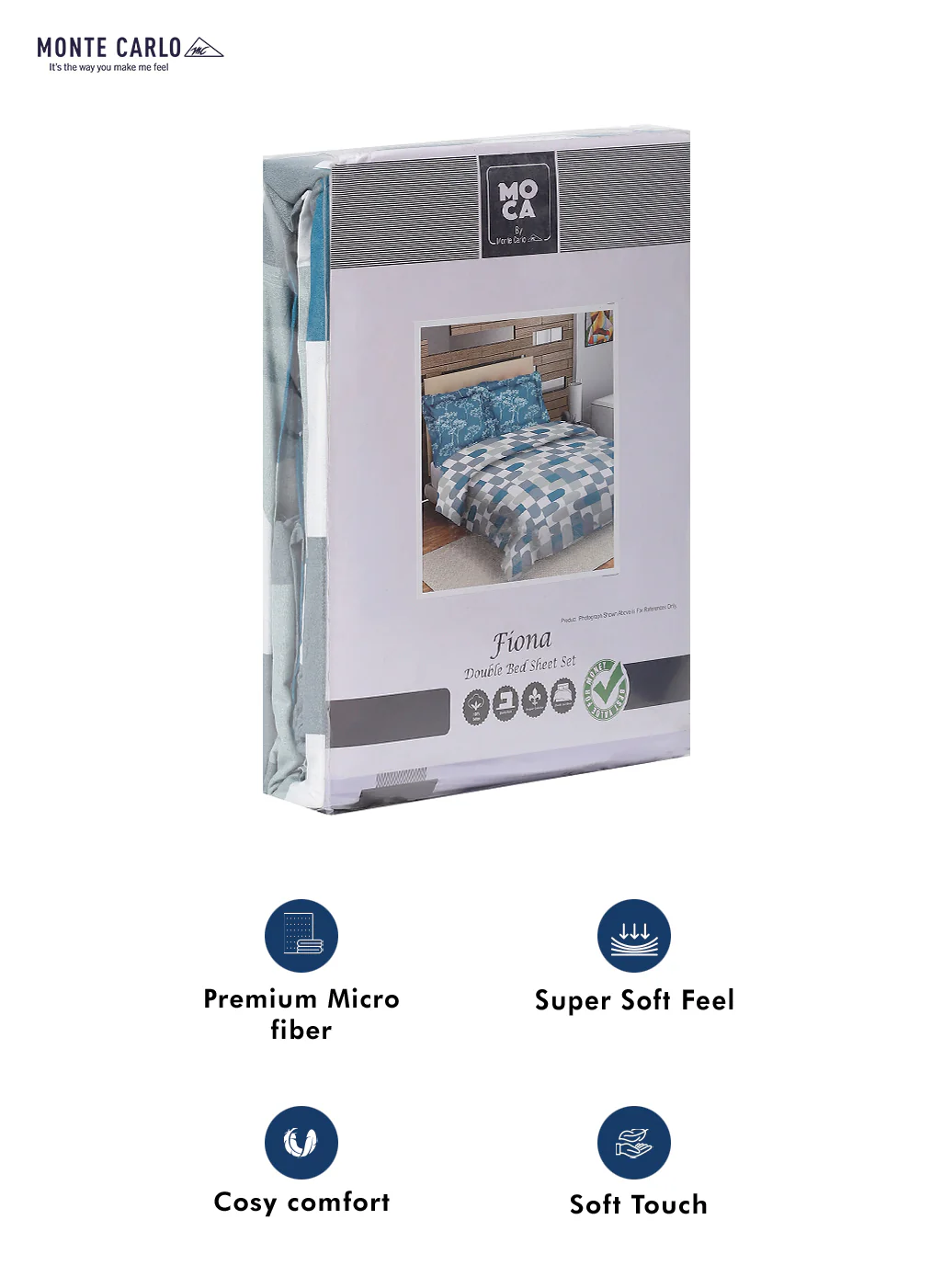 MOCA by Monte Carlo 104 GSM Cotton Double Bedsheet (2 Pcs Set) - Image 9