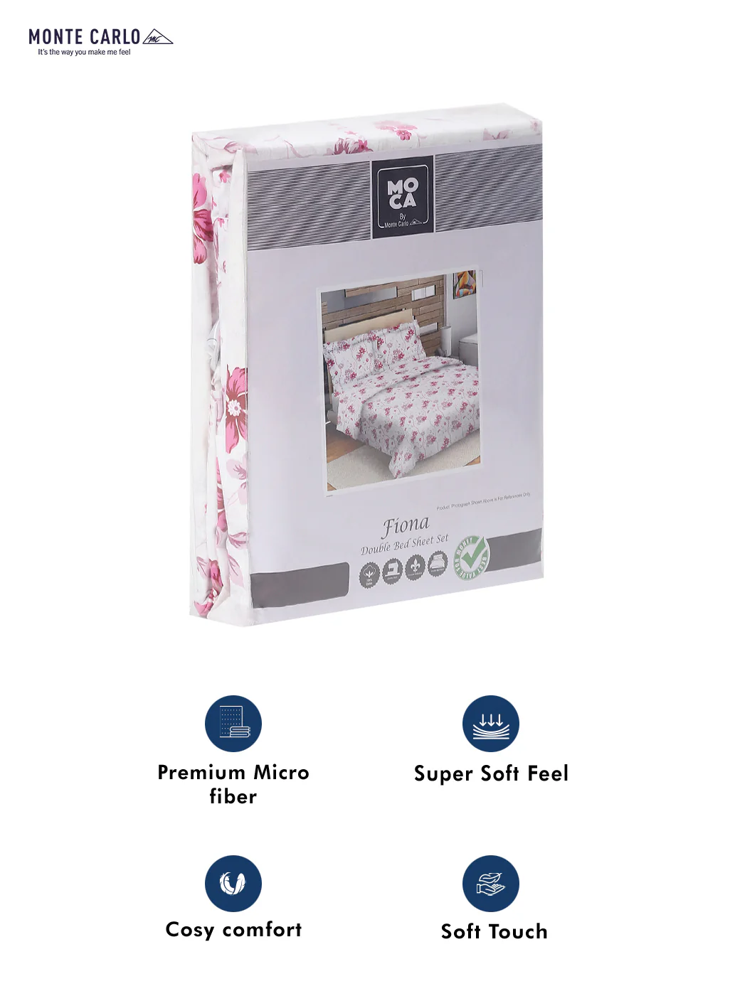 MOCA by Monte Carlo 104 GSM Cotton Double Bedsheet (2 Pcs Set) - Image 9