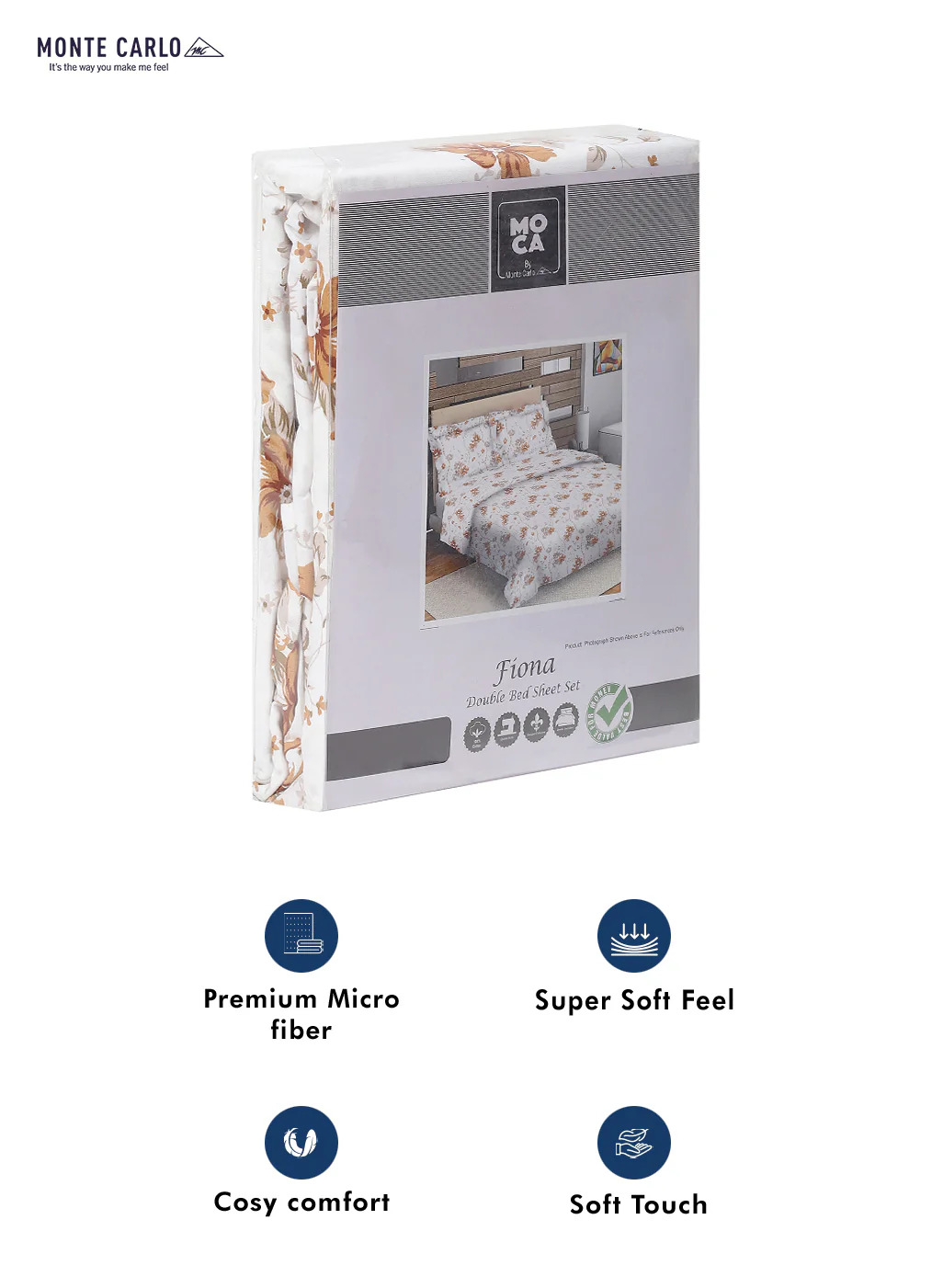 MOCA by Monte Carlo 104 GSM Cotton Double Bedsheet (2 Pcs Set) - Image 9