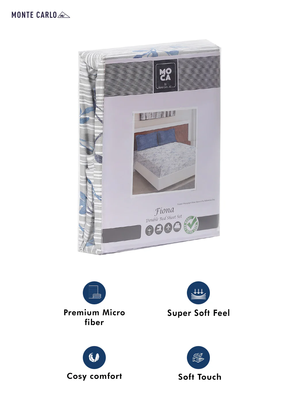 MOCA by Monte Carlo 104 GSM Cotton Double Bedsheet (2 Pcs Set) - Image 9