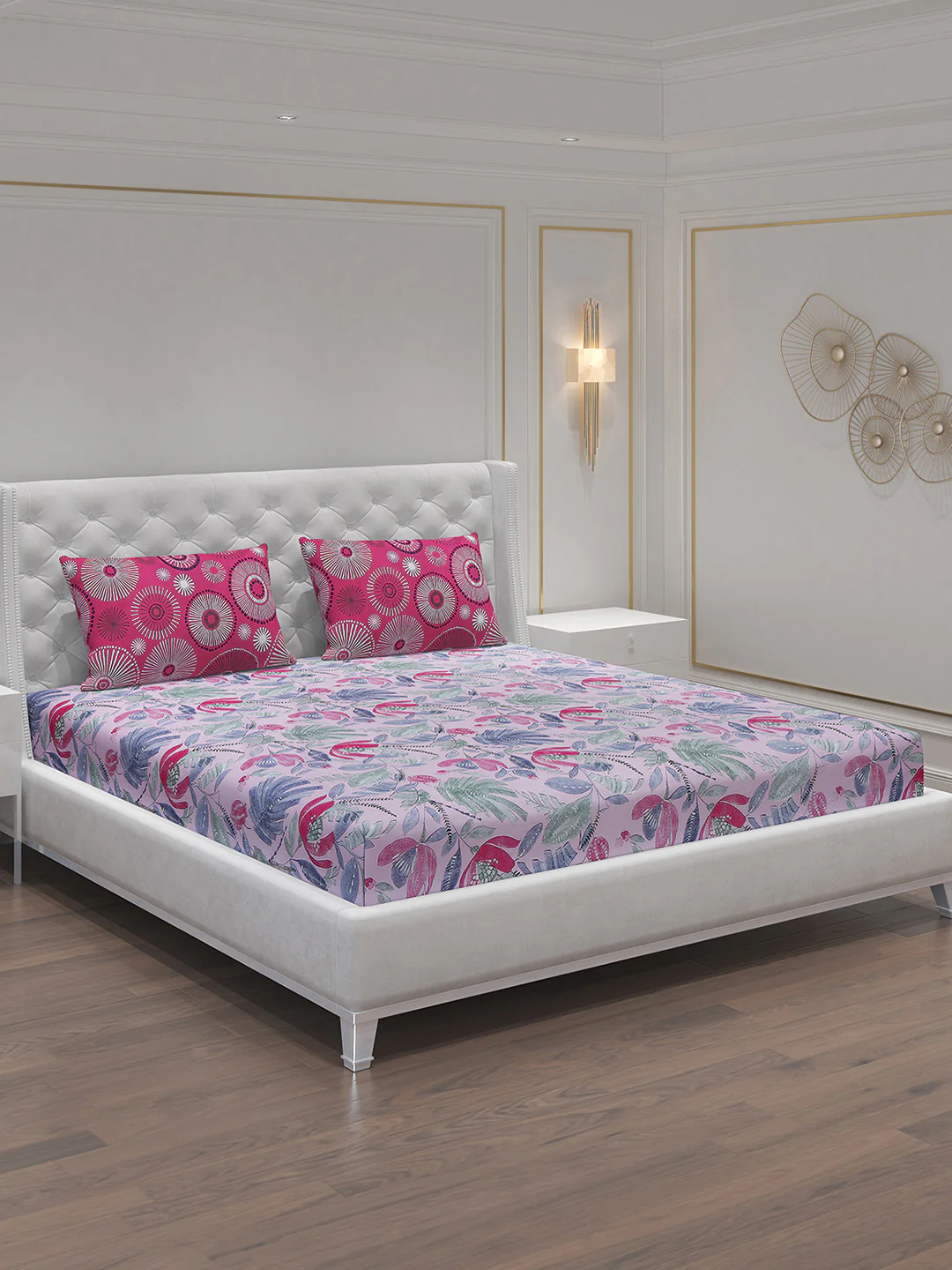 MOCA by Monte Carlo 104 GSM Cotton Double Bedsheet With 2 Pillow Covers - Image 2