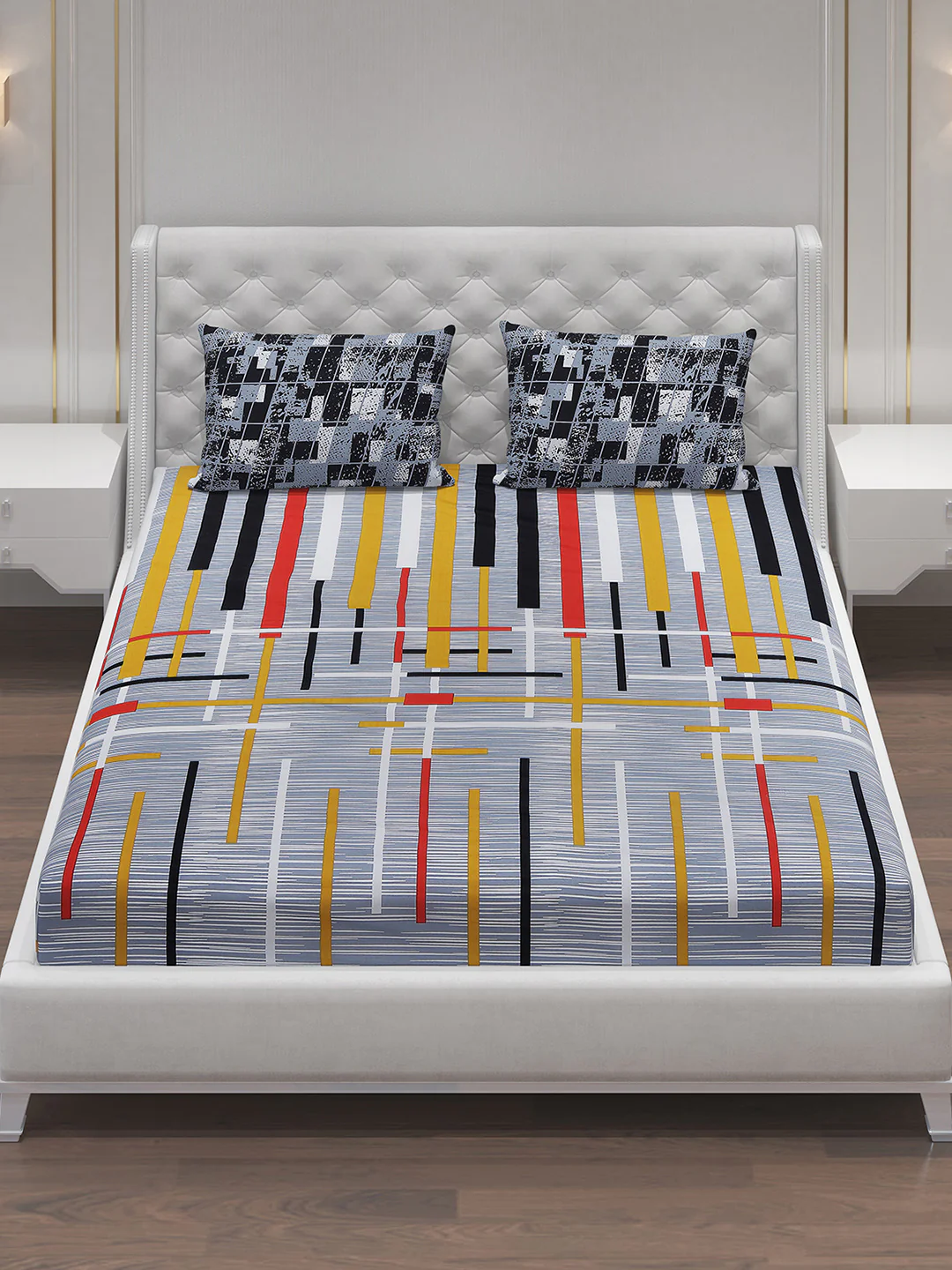 MOCA by Monte Carlo 104 GSM Cotton Double Bedsheet With 2 Pillow Covers - Image 2
