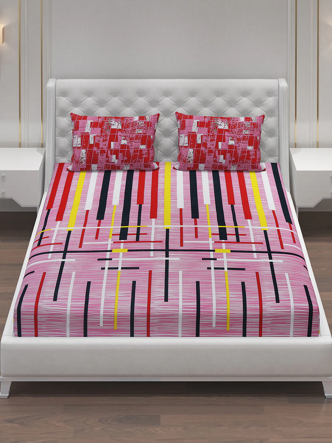 MOCA by Monte Carlo 104 GSM Cotton Double Bedsheet With 2 Pillow Covers - Image 3