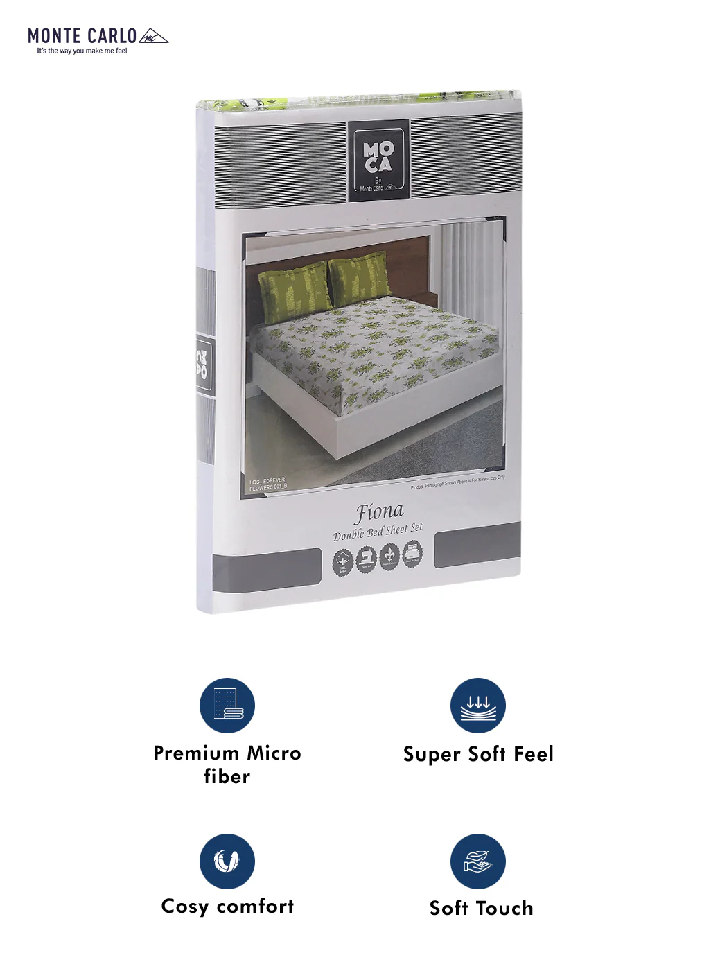 MOCA by Monte Carlo 104 GSM Cotton Double Bedsheet With 2 Pillow Covers - Image 9