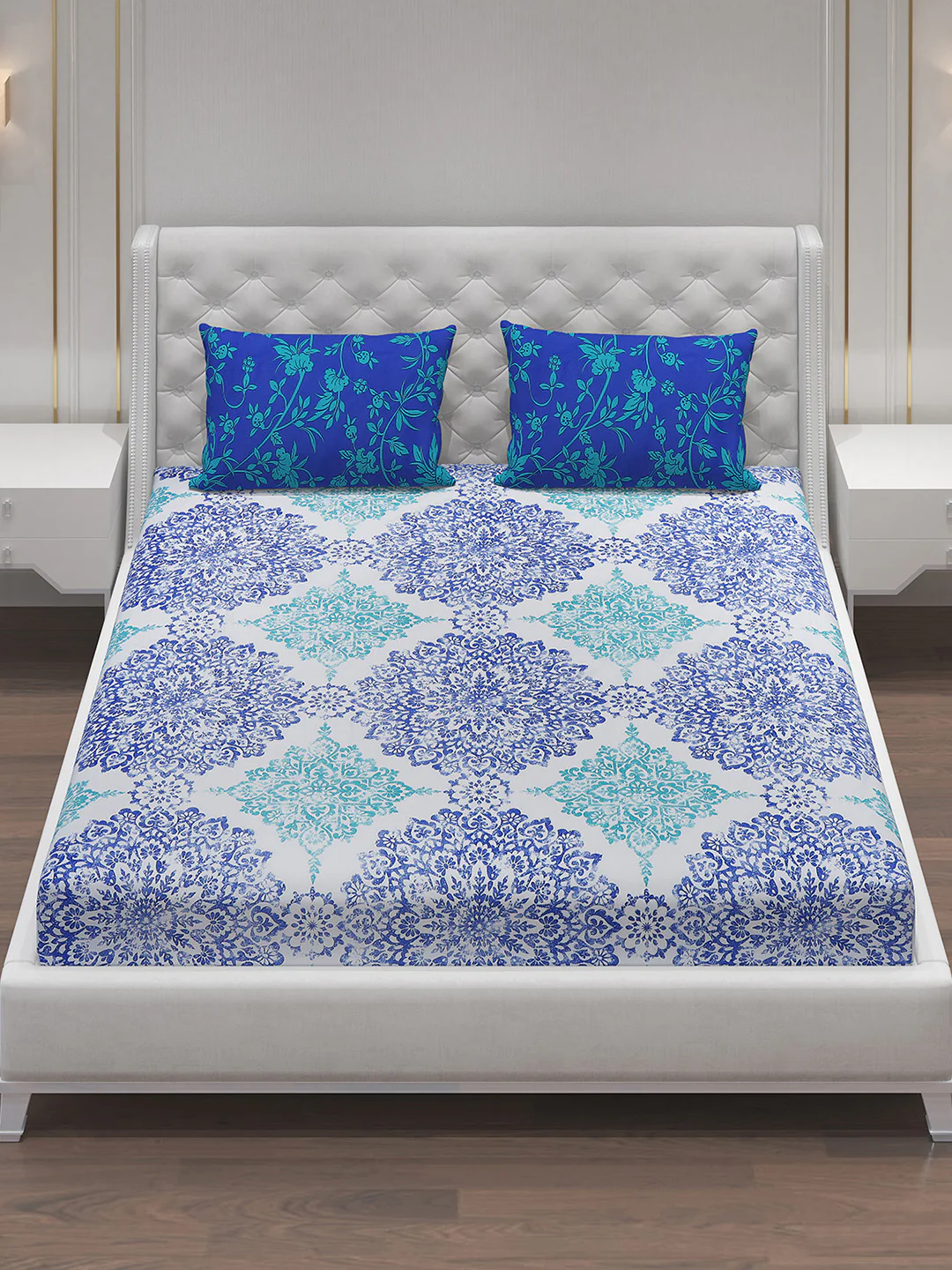 MOCA by Monte Carlo 104 GSM Cotton Double Bedsheet With 2 Pillow Covers - Image 3