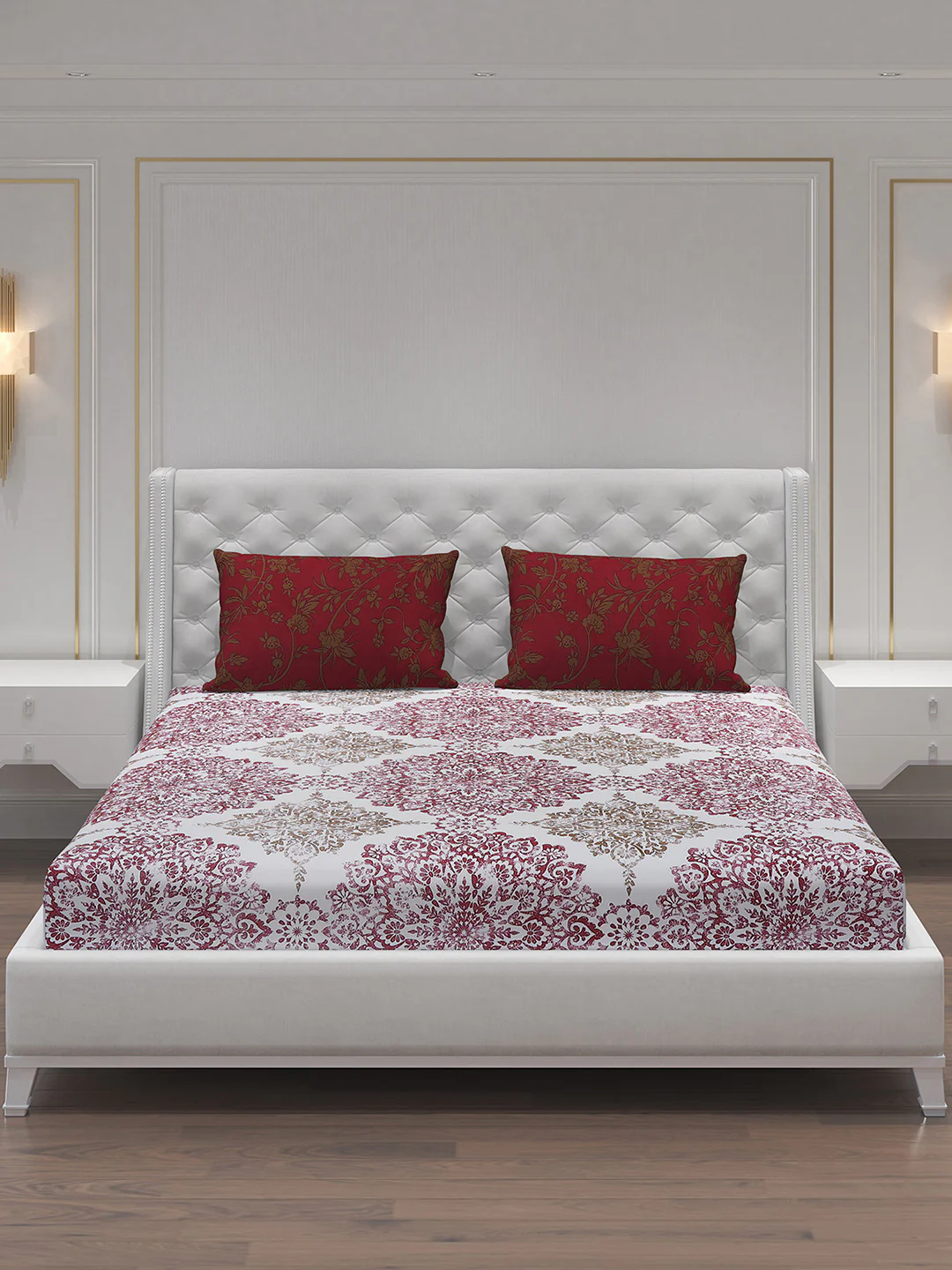 MOCA by Monte Carlo 104 GSM Cotton Double Bedsheet With 2 Pillow Covers - Image 3