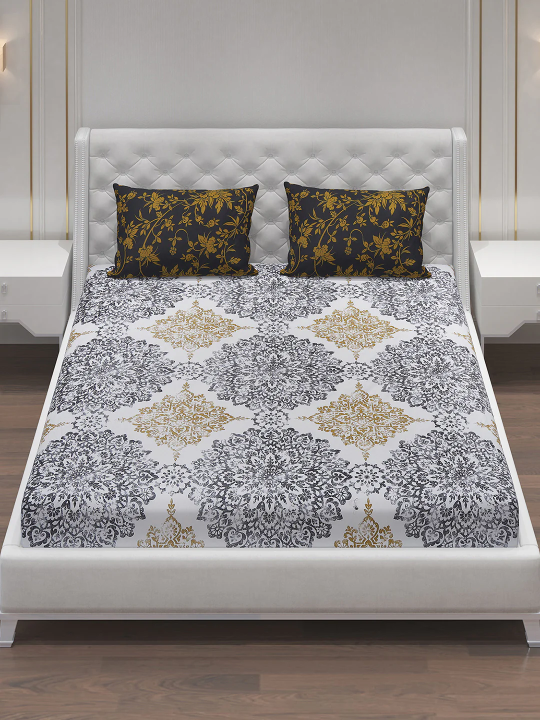 MOCA by Monte Carlo 104 GSM Cotton Double Bedsheet With 2 Pillow Covers - Image 3