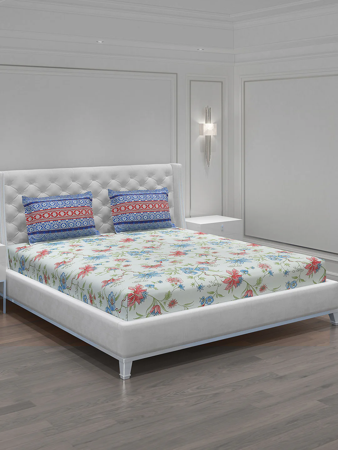 MOCA by Monte Carlo 104 TC Cotton Double Bedsheet with 2 Pillow Covers - Image 2