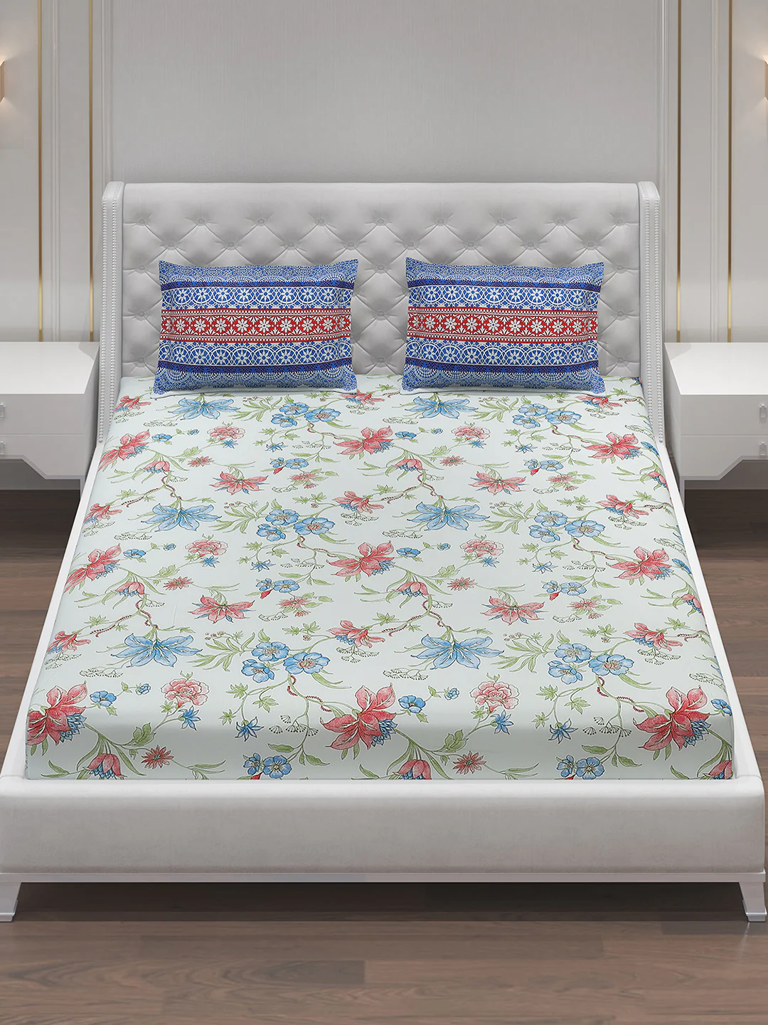 MOCA by Monte Carlo 104 TC Cotton Double Bedsheet with 2 Pillow Covers - Image 3