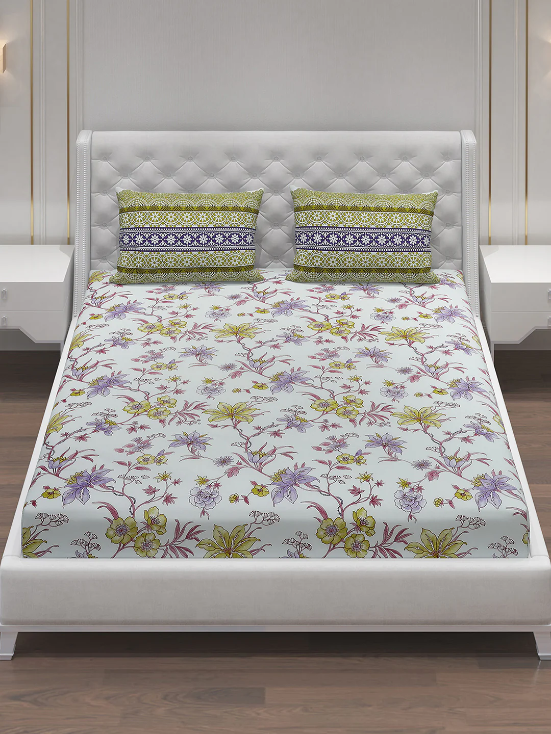 MOCA by Monte Carlo 104 TC Cotton Double Bedsheet with 2 Pillow Covers - Image 3