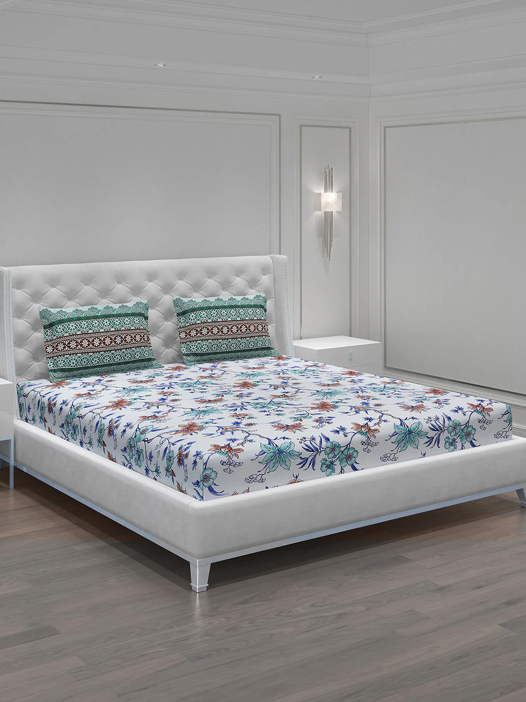 MOCA by Monte Carlo 104 TC Cotton Double Bedsheet with 2 Pillow Covers - Image 2