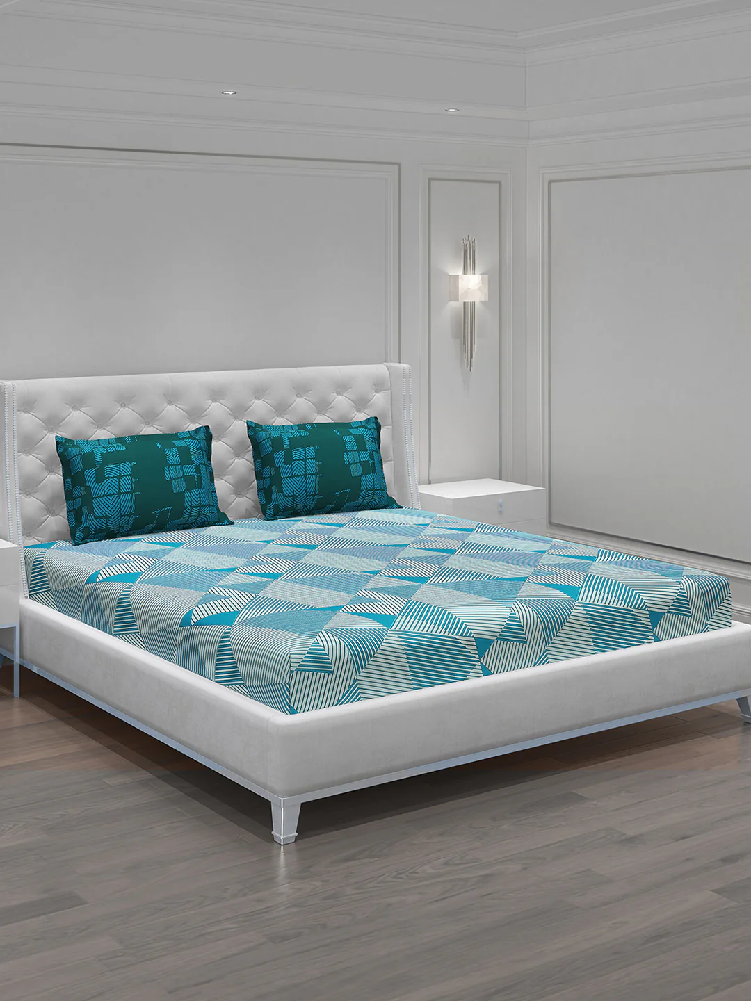 MOCA by Monte Carlo 104 TC Cotton Double Bedsheet with 2 Pillow Covers