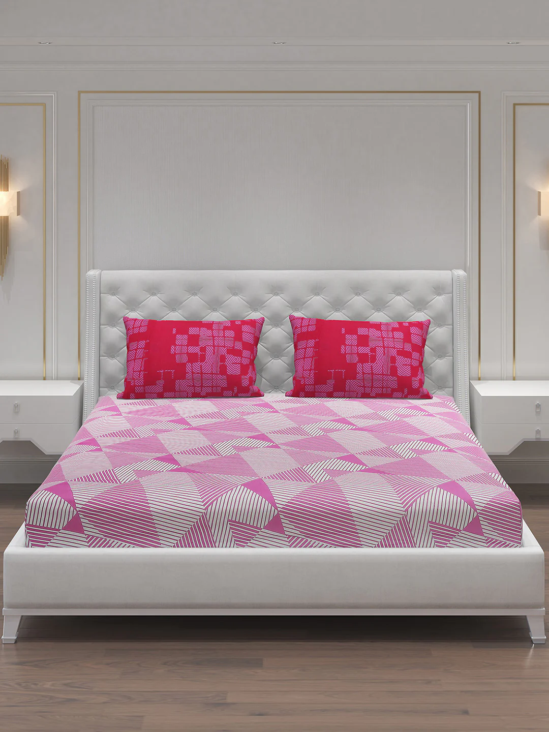MOCA by Monte Carlo 104 TC Cotton Double Bedsheet with 2 Pillow Covers - Image 4