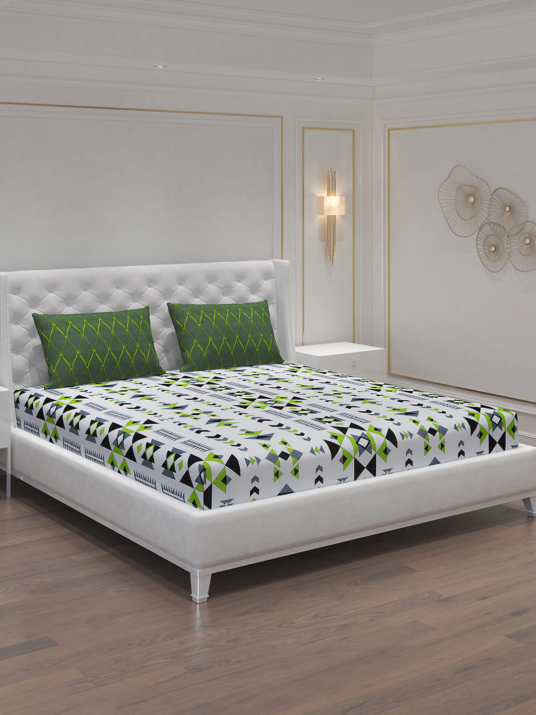MOCA by Monte Carlo 104 TC Cotton Double Bedsheet with 2 Pillow Covers - Image 2