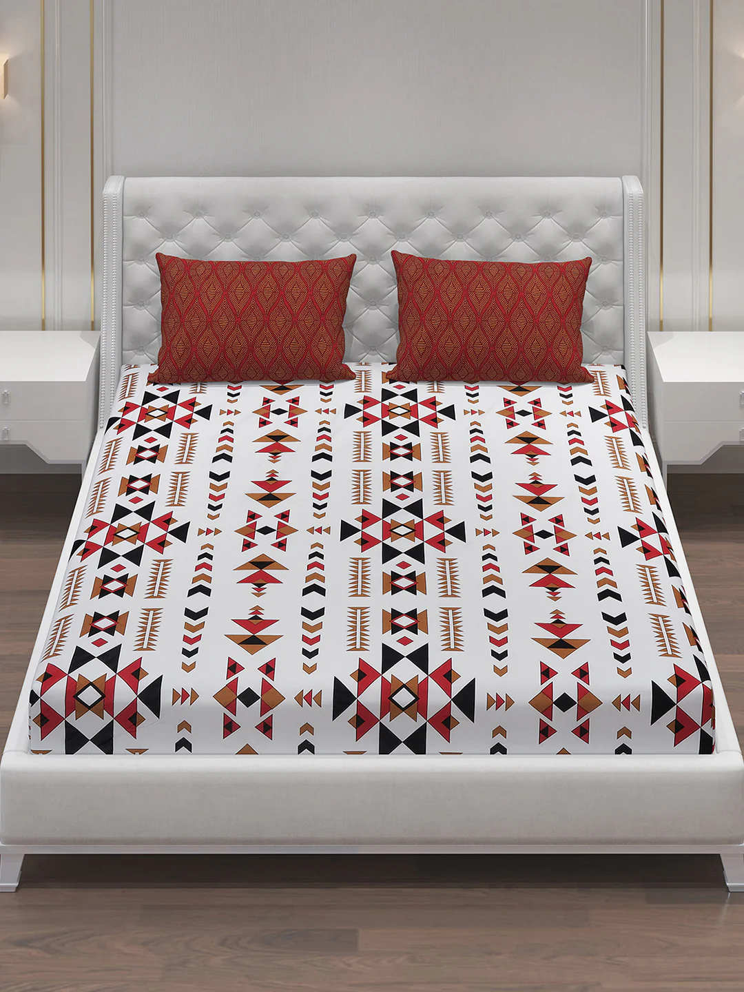 MOCA by Monte Carlo 104 TC Cotton Double Bedsheet with 2 Pillow Covers - Image 2
