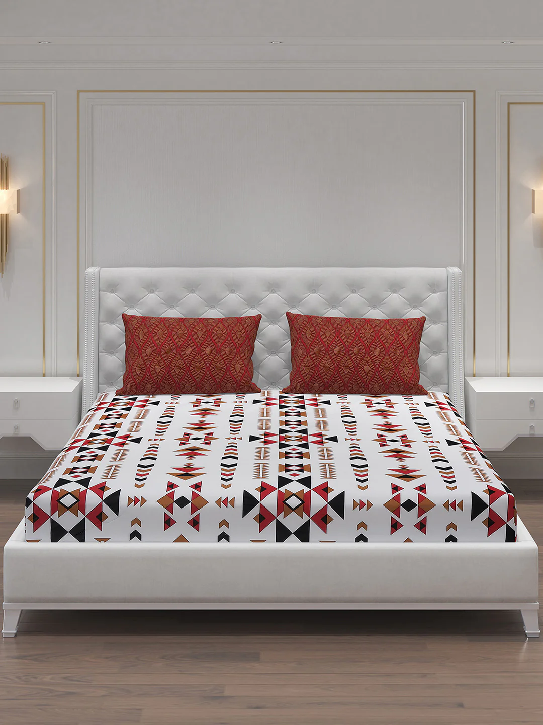 MOCA by Monte Carlo 104 TC Cotton Double Bedsheet with 2 Pillow Covers - Image 3