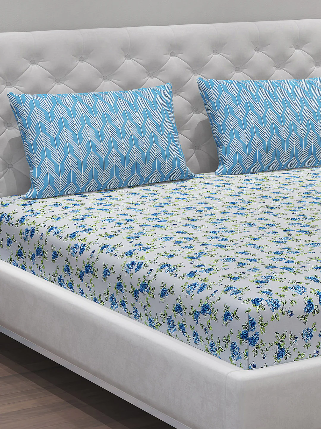 MOCA by Monte Carlo 104 TC Cotton Double Bedsheet with 2 Pillow Covers - Image 4