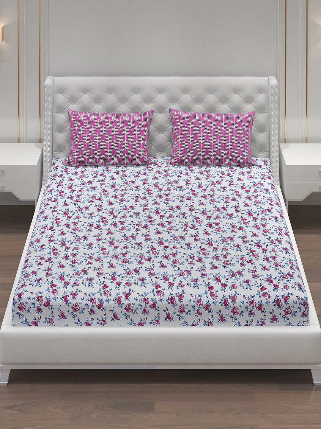 MOCA by Monte Carlo 104 TC Cotton Double Bedsheet with 2 Pillow Covers - Image 2